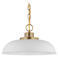 Colony Small Pendant in Burnished Brass & White by Nuvo Lighting