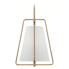 Visual Comfort Studio Collection Allis Satin Brass Pendant Light with Conical Shade