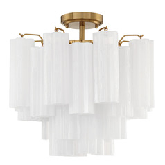 Crystorama Lighting Addis Aged Brass Semi-Flushmount Light