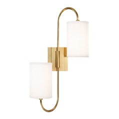 Junius 2-Light Sconce in Aged Brass by Hudson Valley Lighting