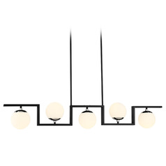 Alluria II 5-Light Pendant in Coal & Polished Nickel by George Kovacs