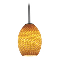 Modern Mini Pendant with Amber Glass by Access Lighting