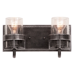Bexley Seeded Glass Bathroom Light in Iron by Kalco Lighting