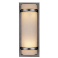Modern Sconce Wall Light with White Glass in Brushed Nickel by Minka Lavery
