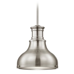 Farmhouse Mini-Pendant Satin Nickel 8.63-Inch Wide