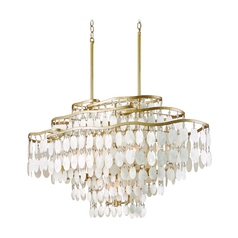 Dolce Champagne Leaf Linear Light by Corbett Lighting