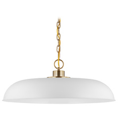Colony Large Pendant in Burnished Brass & White by Nuvo Lighting