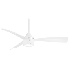 Minka Aire Skinnie Flat White LED Ceiling Fan with Light