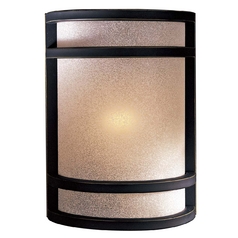 Modern Sconce Wall Light with White Glass in Dark Restoration Bronze by Minka Lavery