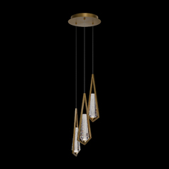 Devotion LED 3-Light Pendant in Aged Brass by Schonbek Beyond