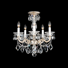 La Scala Antique Silver Semi-Flush Mount Light by Schonbek Lighting