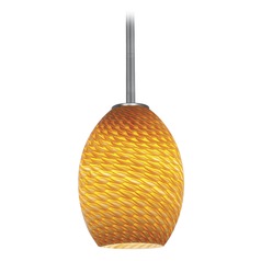 Modern Mini Pendant with Amber Glass by Access Lighting