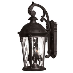 Seeded Glass Outdoor Wall Light Black by Hinkley Lighting