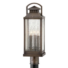Revere Blackened Brass Post Light by Hinkley Lighting