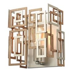 Elk Lighting Gridlock Matte Gold, Aged Silver Sconce
