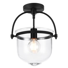 Ceramiche Matte Black Semi-Flush Mount by Matteo Lighting
