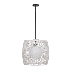 Lara Outdoor Hanging Light in Black by Eurofase