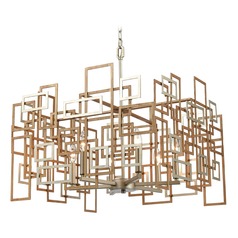 Elk Lighting Gridlock Matte Gold, Aged Silver Chandelier
