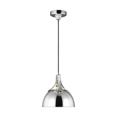 Thomas O'Brien Logan 11.88-Inch Polished Nickel Pendant by Visual Comfort Studio