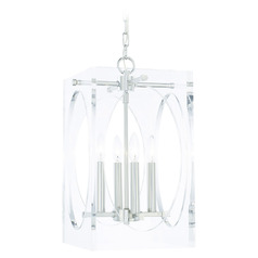 Crystorama Lighting Drake Polished Nickel Pendant Light with Square Shade