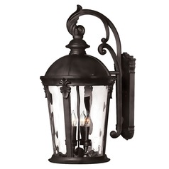 Seeded Glass Outdoor Wall Light Black by Hinkley Lighting
