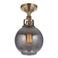 State House 7.87-Inch Vintage Brass Semi-Flush Mount by Craftmade Lighting