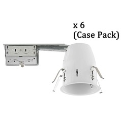 4-Inch Remodel GU10 Recessed Can Light Non-IC Flat Ceiling Case Pack of 6