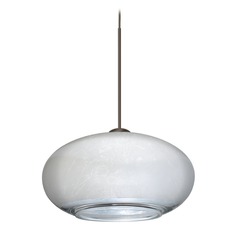 Besa Lighting Brio Bronze LED Mini-Pendant Light with Oblong Shade