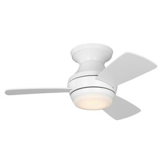 Visual Comfort Fan Collection Ikon 32 Hugger LED Matte White LED Ceiling Fan with Light