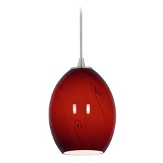 Modern Mini Pendant with Red Glass by Access Lighting