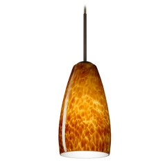 Besa Lighting Chrissy Bronze Mini-Pendant Light with Oblong Shade