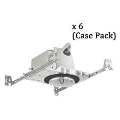 4-Inch New Construction LED Recessed Can Light IC & Airtight Flat Ceiling Case Pack of 6