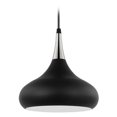 Phoenix Small Pendant in Black & Polished Nickel by Nuvo Lighting