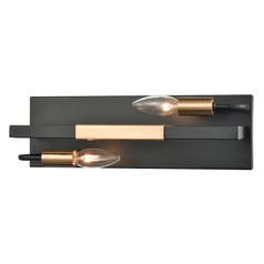 Elk Lighting Heathrow Matte Black, Satin Brass Bathroom Light