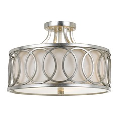 Crystorama Lighting Graham Antique Silver Semi-Flushmount Light