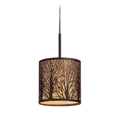 Mini-Pendant Light with Amber Glass