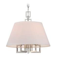 Crystorama Lighting Westwood Polished Nickel Pendant Light with Empire Shade