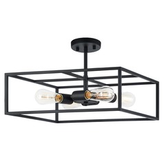 Candid Rusty Black Semi-Flush Mount by Matteo Lighting