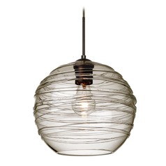 Besa Lighting Wave Bronze Pendant Light with Globe Shade