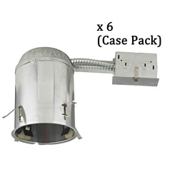5-Inch Remodel LED Recessed Can Light IC & Airtight Flat Ceiling Case Pack of 6