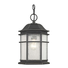 Seeded Glass Outdoor Hanging Light Bronze 12-3/4-Inch Dolan Designs