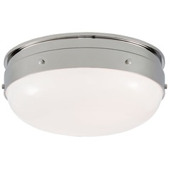 Thomas OBrien Hicks Small Flush Mount in Nickel by Visual Comfort Signature