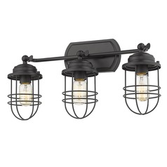 Seaport 21.13-Inch Black Bath Light by Golden Lighting