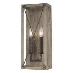 Thornwood LED Sconce in Washed Pine & Iron by Visual Comfort Studio