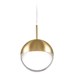 Pluto Brushed Gold LED Mini Pendant by Kuzco Lighting