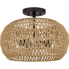Casablanca Semi-Flush in Palladian Bronze by Quoizel Lighting