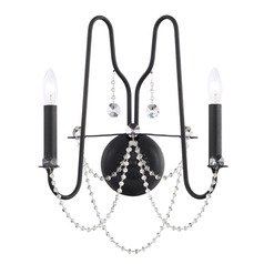 Schonbek Worldwide Lighting Esmery Ferro Black Sconce