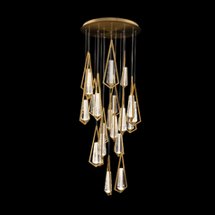 Devotion LED 21-Light Pendant in Aged Brass by Schonbek Beyond