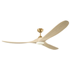 Visual Comfort Fan Collection Maverick Smart 70 LED Burnished Brass LED Ceiling Fan with Light