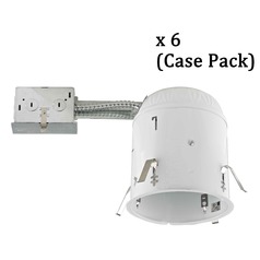 6-Inch Remodel E26 Recessed Can Light Non-IC Flat Ceiling Case Pack of 6